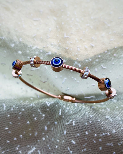 Evil Eye Twisted Cable Bracelet