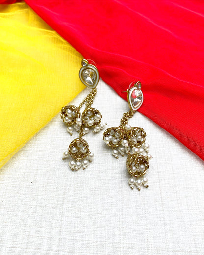 Golden Trishala Tiered Jhumka Earring