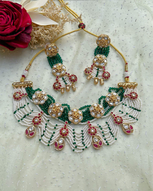 pearl necklace and earring set