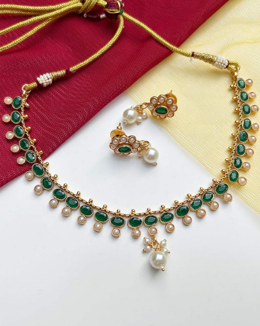 green jewellery set
