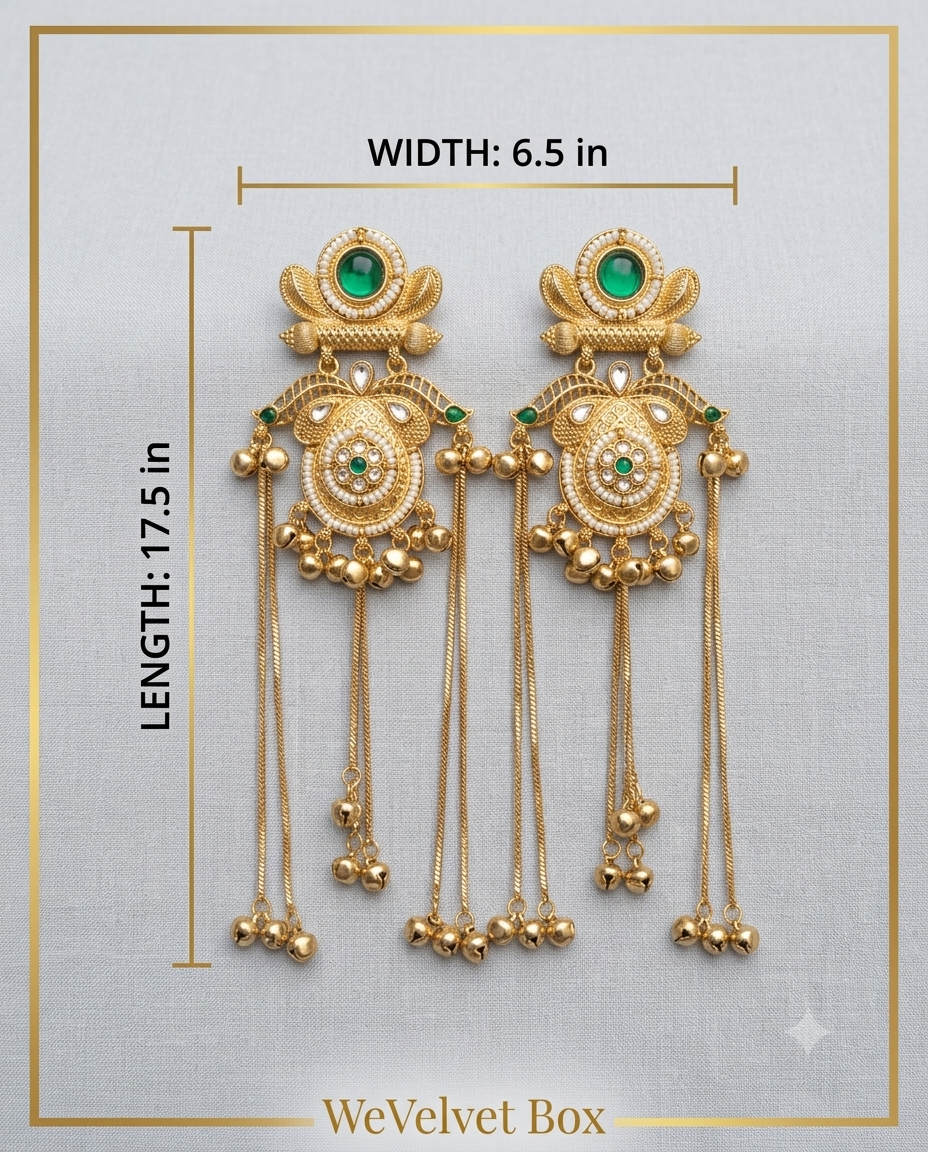 Green Royal Filigree Kashmiri Earrings