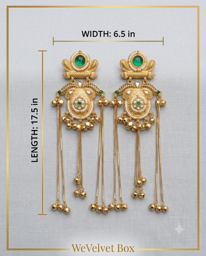 Green Royal Filigree Kashmiri Earrings