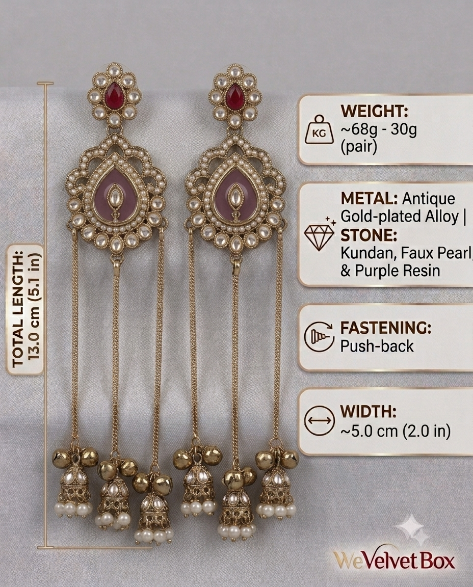 Peachy Pink Noor Kashmiri Earring