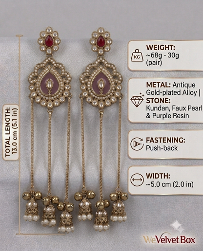 Peachy Pink Noor Kashmiri Earring