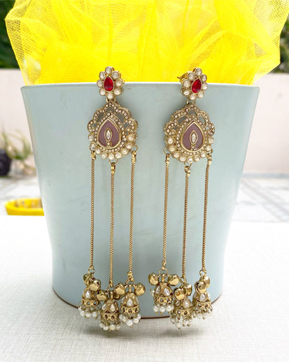 Peachy Pink Noor Kashmiri Earring