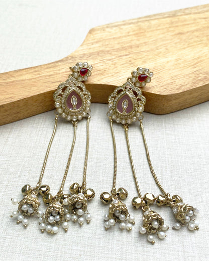 Peachy Pink Noor Kashmiri Earring