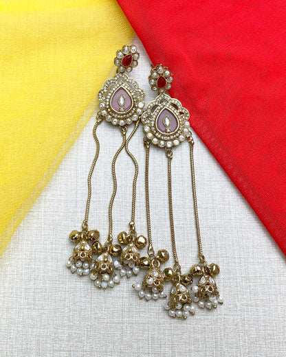 Peachy Pink Noor Kashmiri Earring