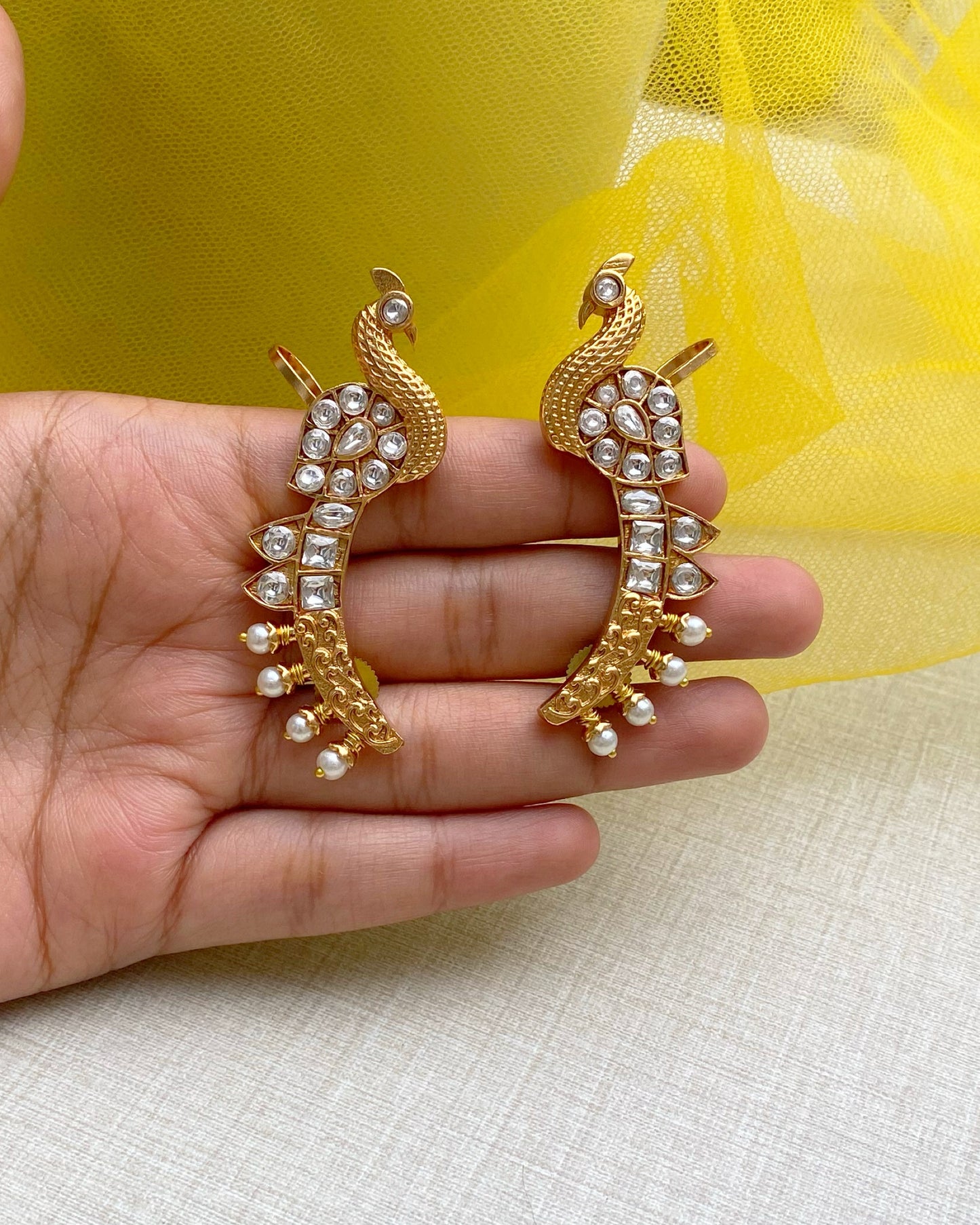 Matt Gold Peacock Ear Cuffs