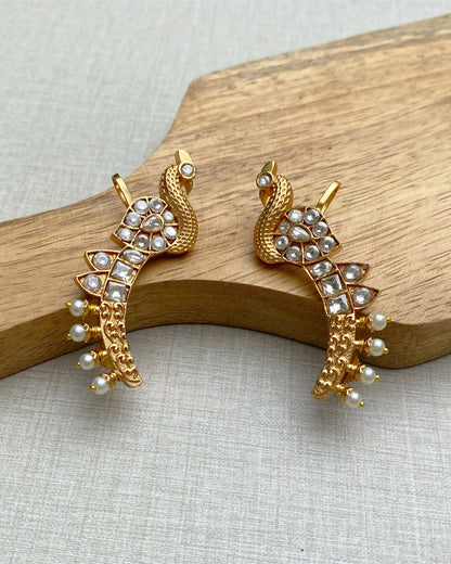 Matt Gold Peacock Ear Cuffs