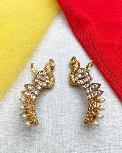 Matt Gold Peacock Ear Cuffs