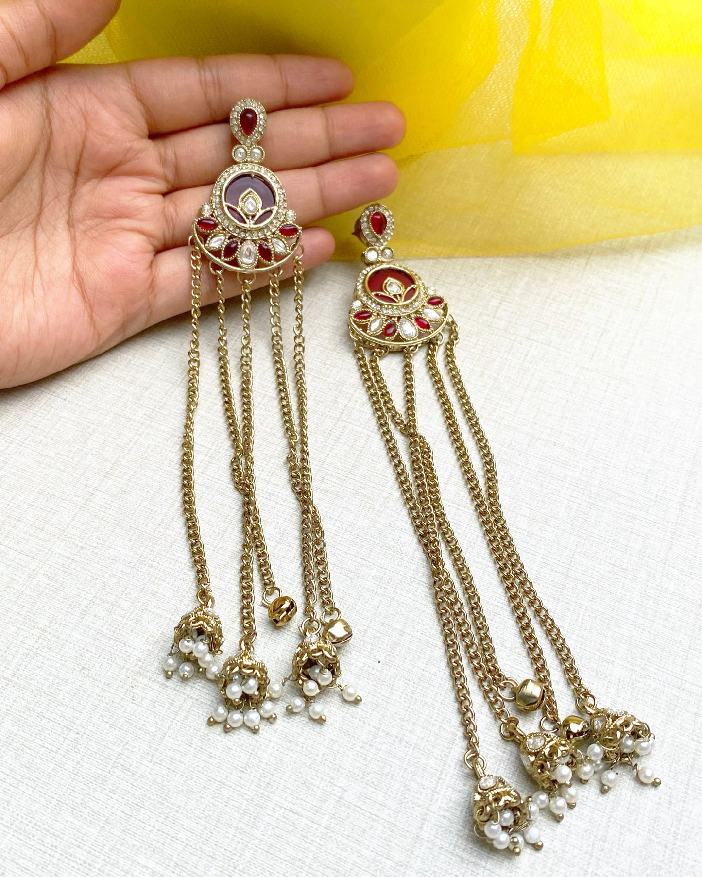 Peachy Pink Noor Kashmiri Earring