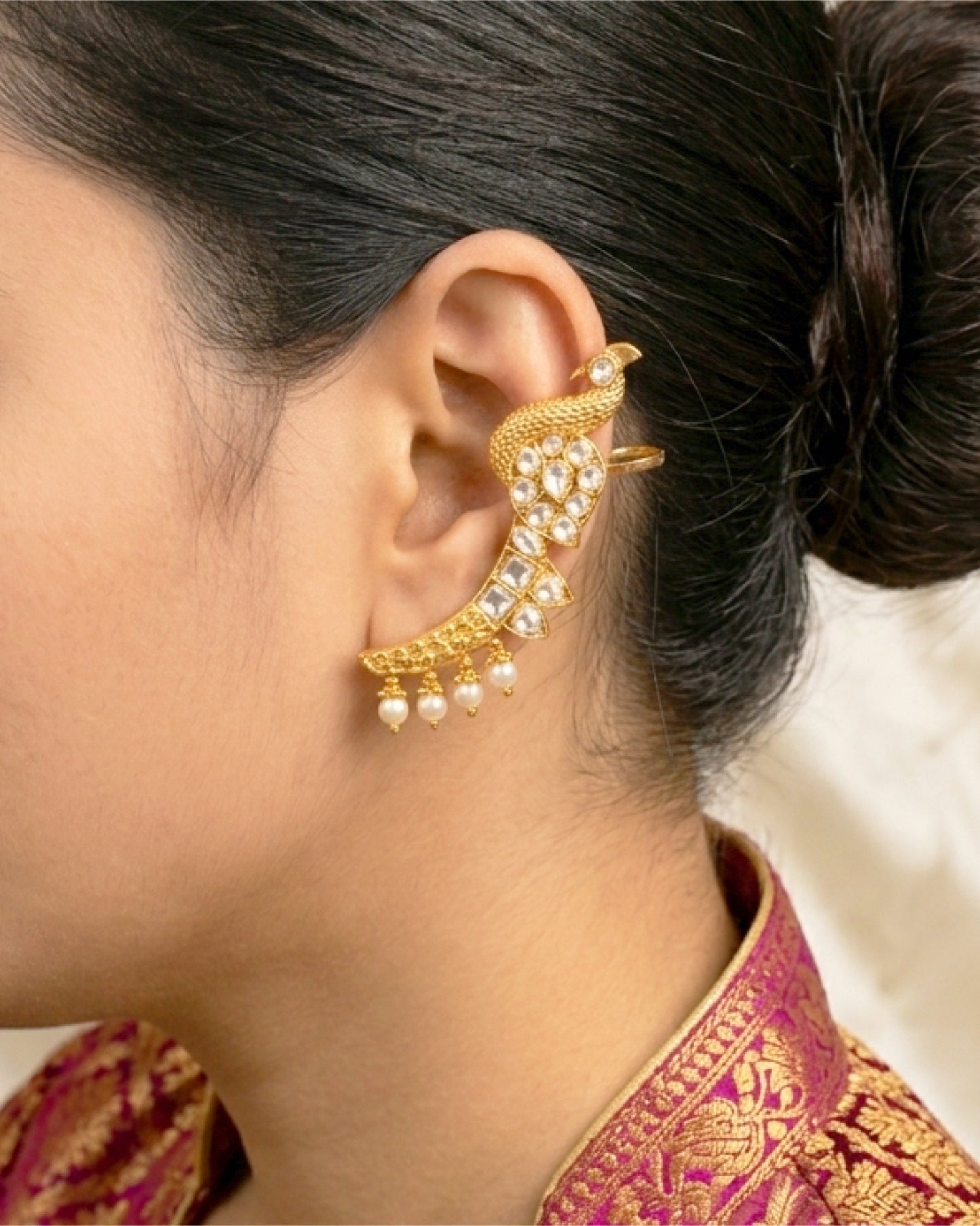 Matt Gold Peacock Ear Cuffs