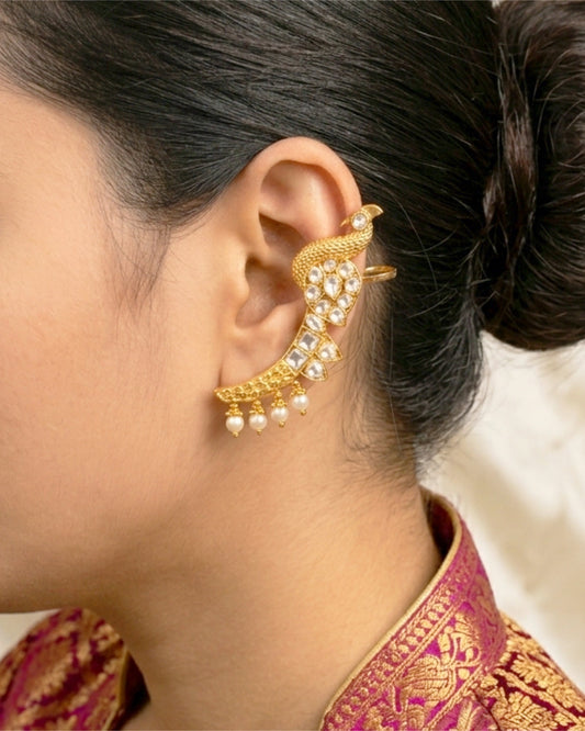 Matt Gold Peacock Ear Cuffs