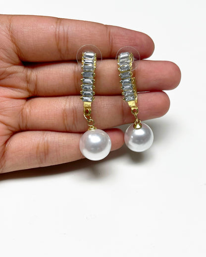 White Gala-Style Pearl Earrings