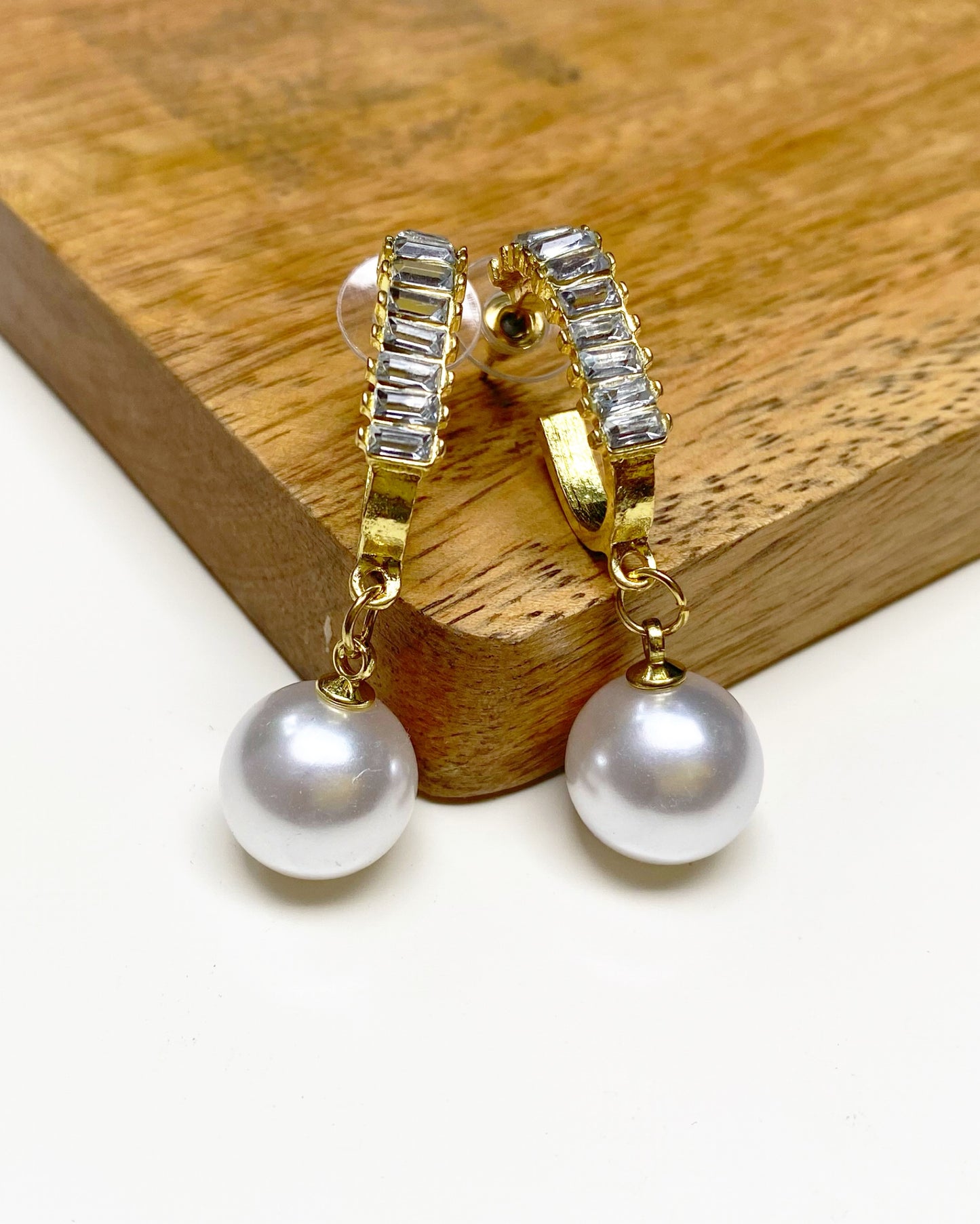 White Gala-Style Pearl Earrings