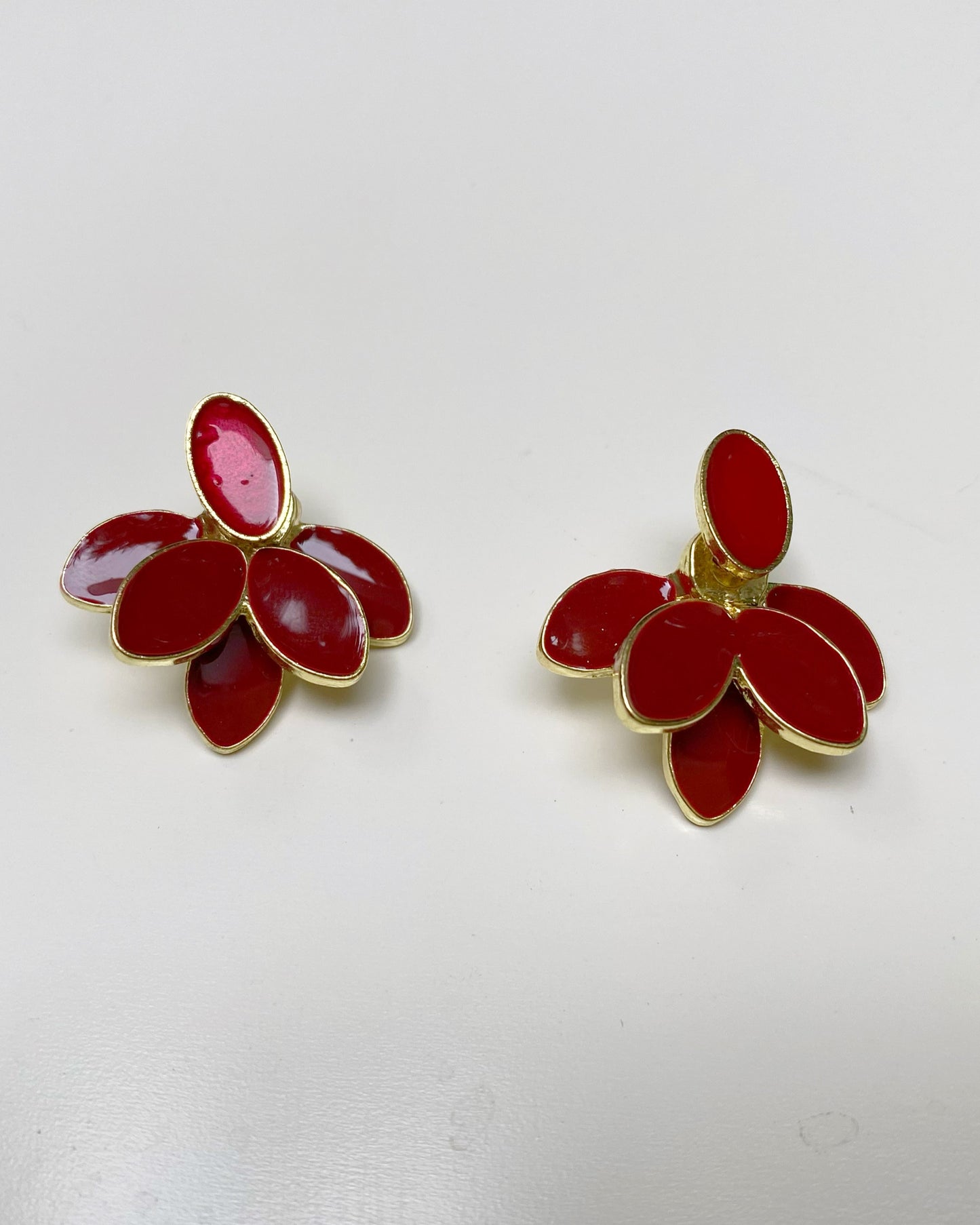 Deep Red Lotus 2-in-1 Studs