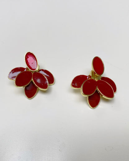 Deep Red Lotus 2-in-1 Studs