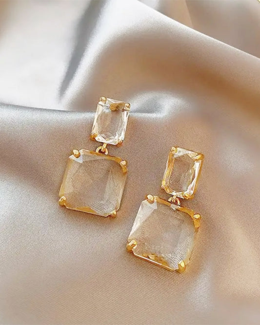 Clear Transparent Stone Drop Earrings