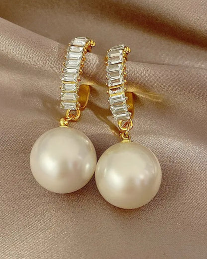 White Gala-Style Pearl Earrings