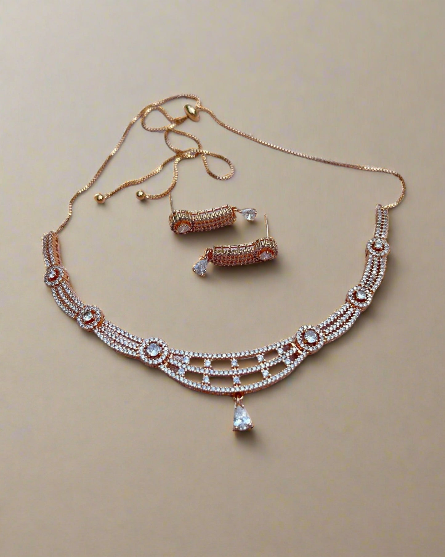 rose gold necklace set