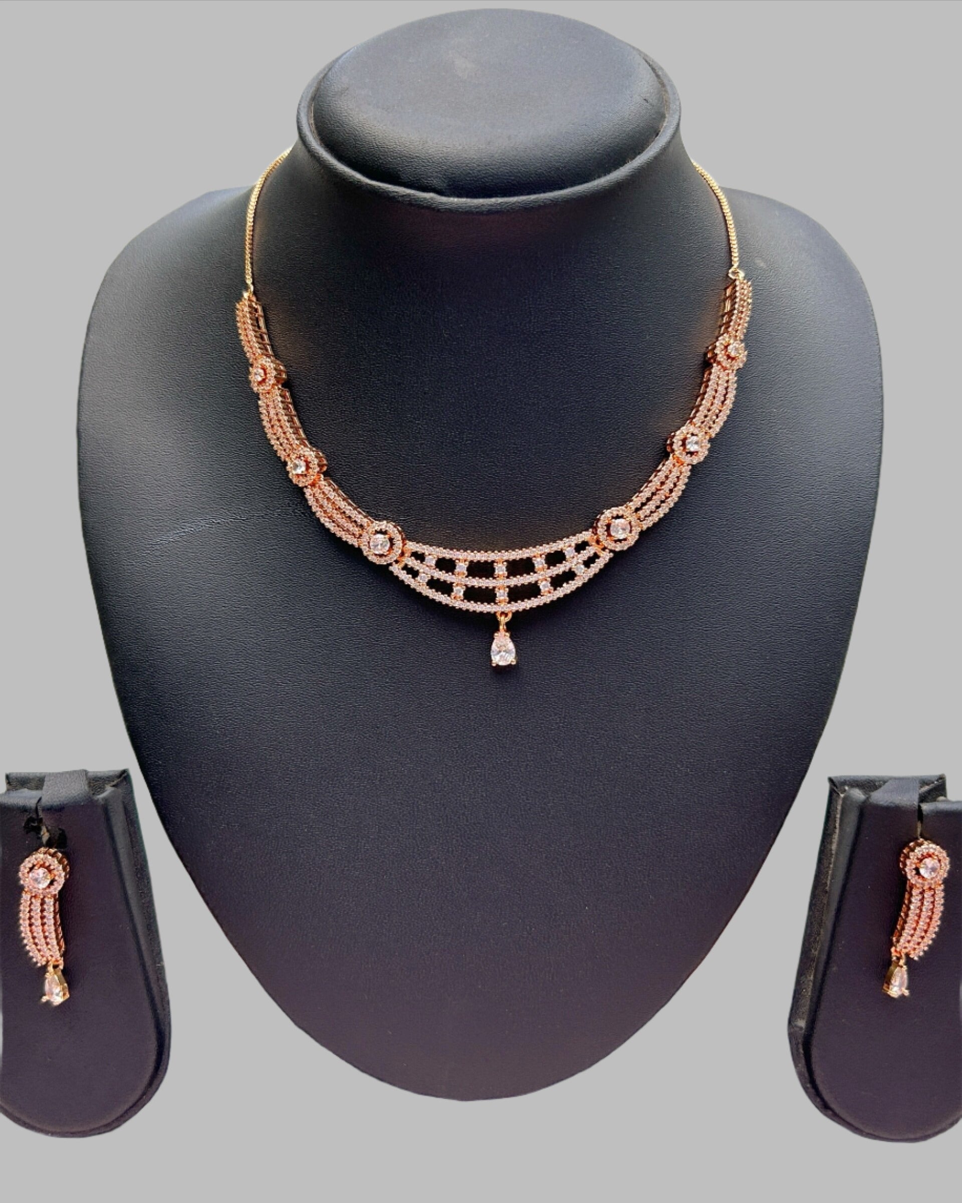 rose gold necklace set