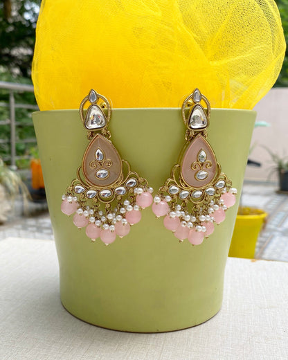 Pink Opaline Teardrop Earrings