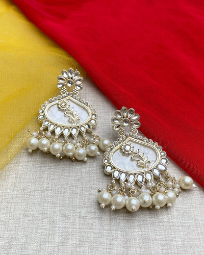 Pearl Blossom Tear Drop Earring