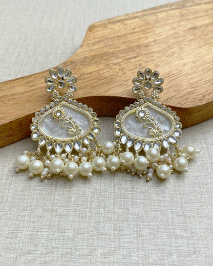 Pearl Blossom Tear Drop Earring
