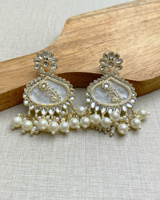 Pearl Blossom Tear Drop Earring