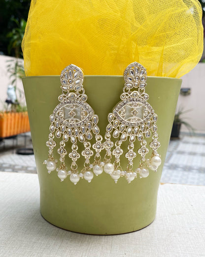 Maharani Lattice Pearl Drop Earrings