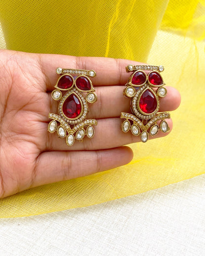 Red Crimson Regent Halo Studs