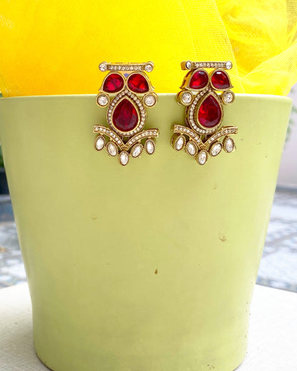 Red Crimson Regent Halo Studs