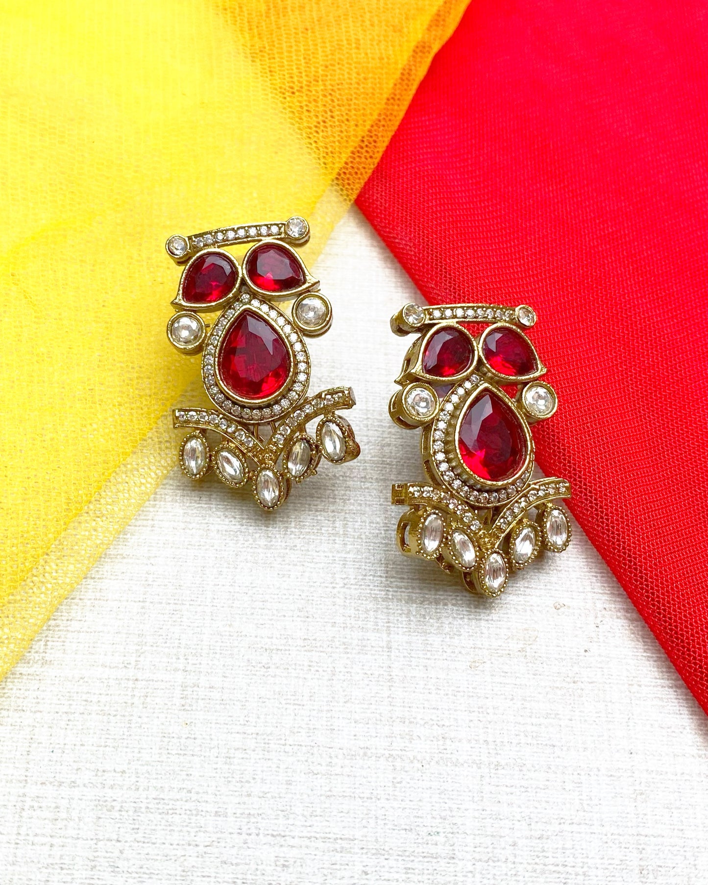 Red Crimson Regent Halo Studs