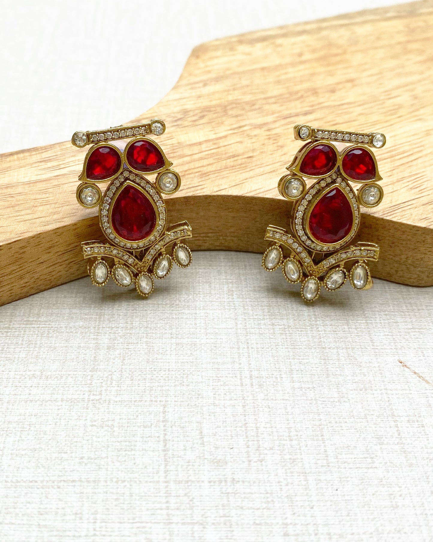 Red Crimson Regent Halo Studs
