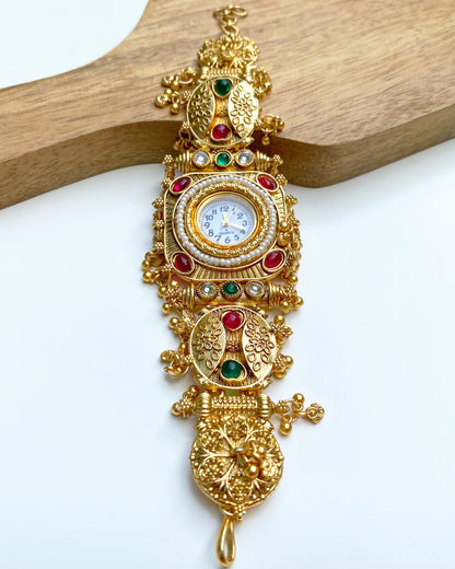 Royal Ruby & Emerald Accent Temple Watch