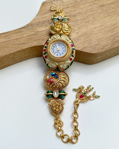 Traditional Peacock Charm Watch