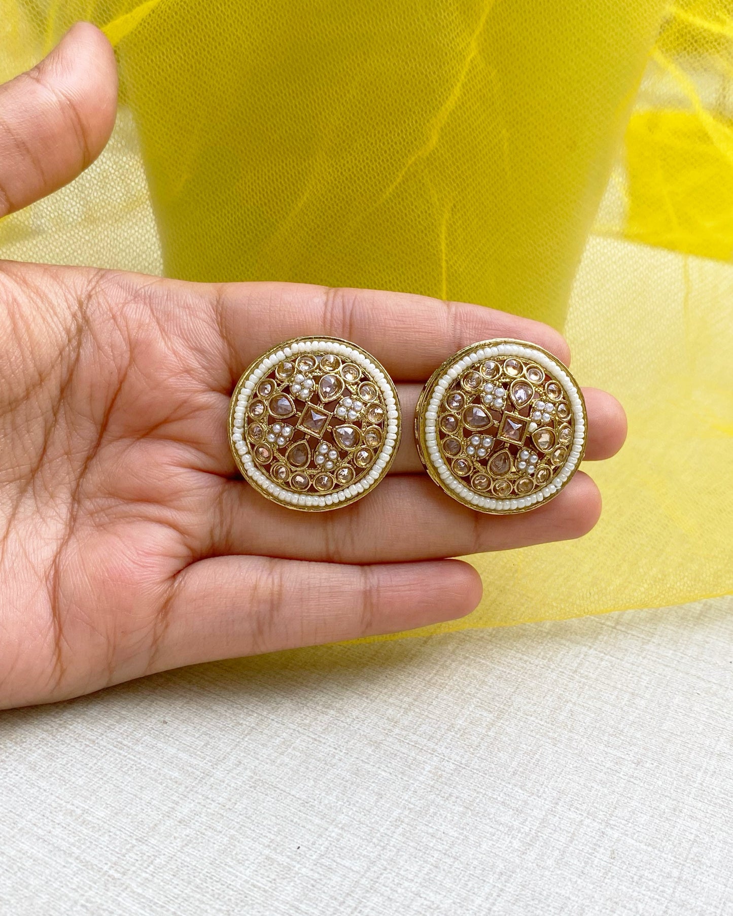 Gold Imperial Bloom Stud Earrings