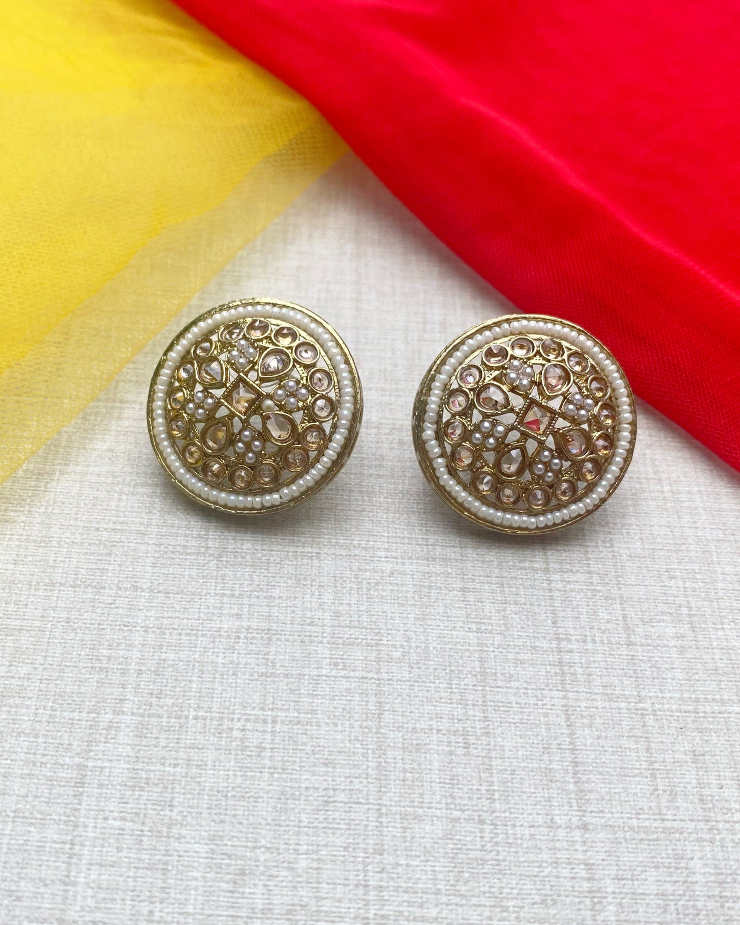 Gold Imperial Bloom Stud Earrings