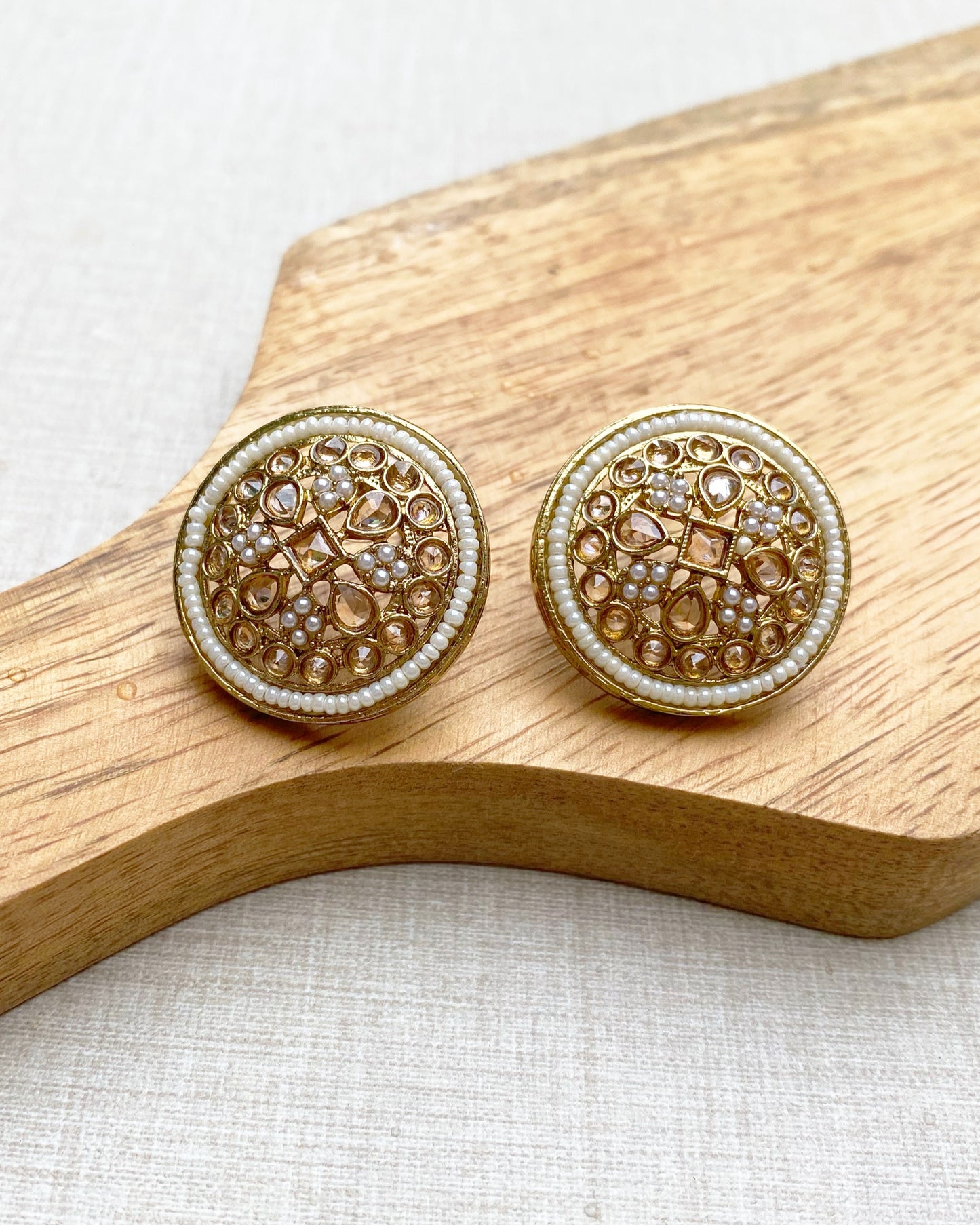 Gold Imperial Bloom Stud Earrings