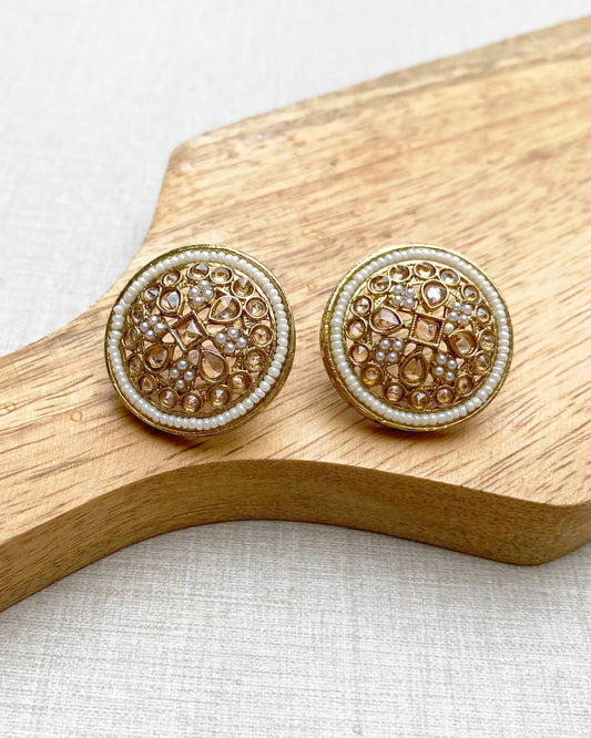 Gold Imperial Bloom Stud Earrings