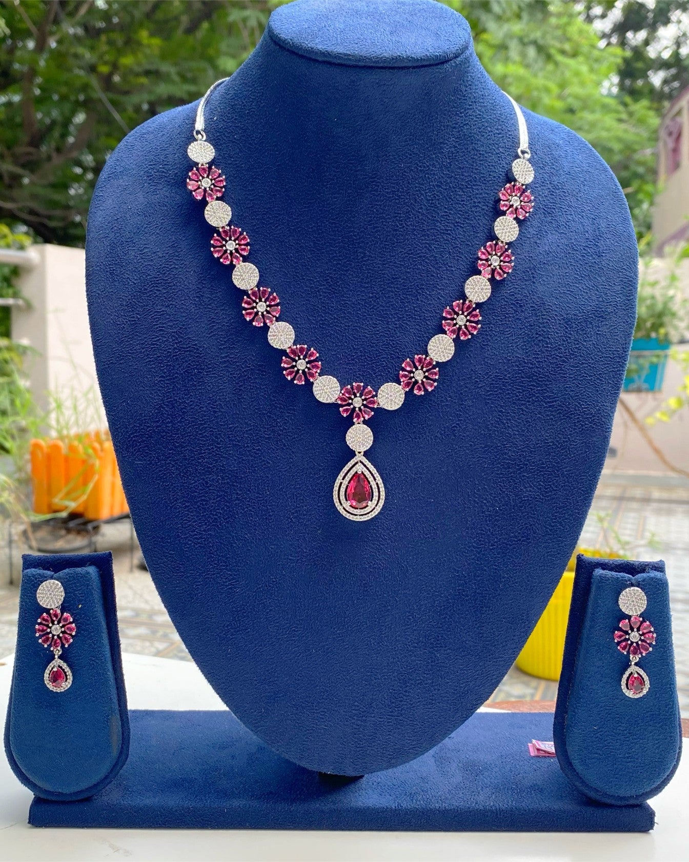 Rose Pink Blossom Pear-Drop Set
