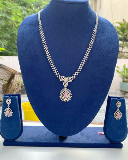 Baby Pink Pear-Drop CZ Set