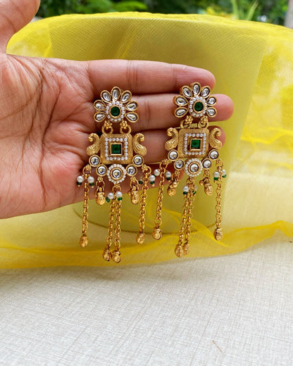 Golden Pahalgam Kashmiri earrings