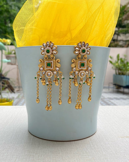 Golden Pahalgam Kashmiri earrings