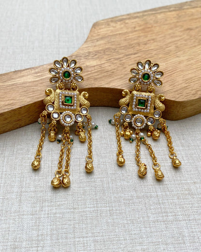 Golden Pahalgam Kashmiri earrings