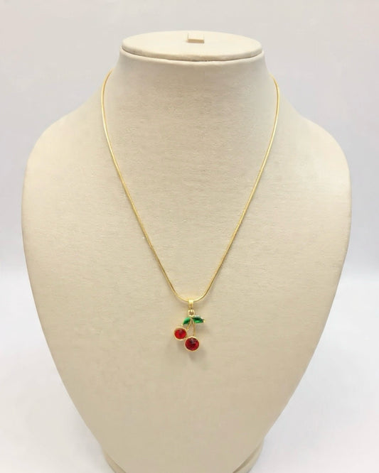 Cherry Pendant Chain Necklace For Women