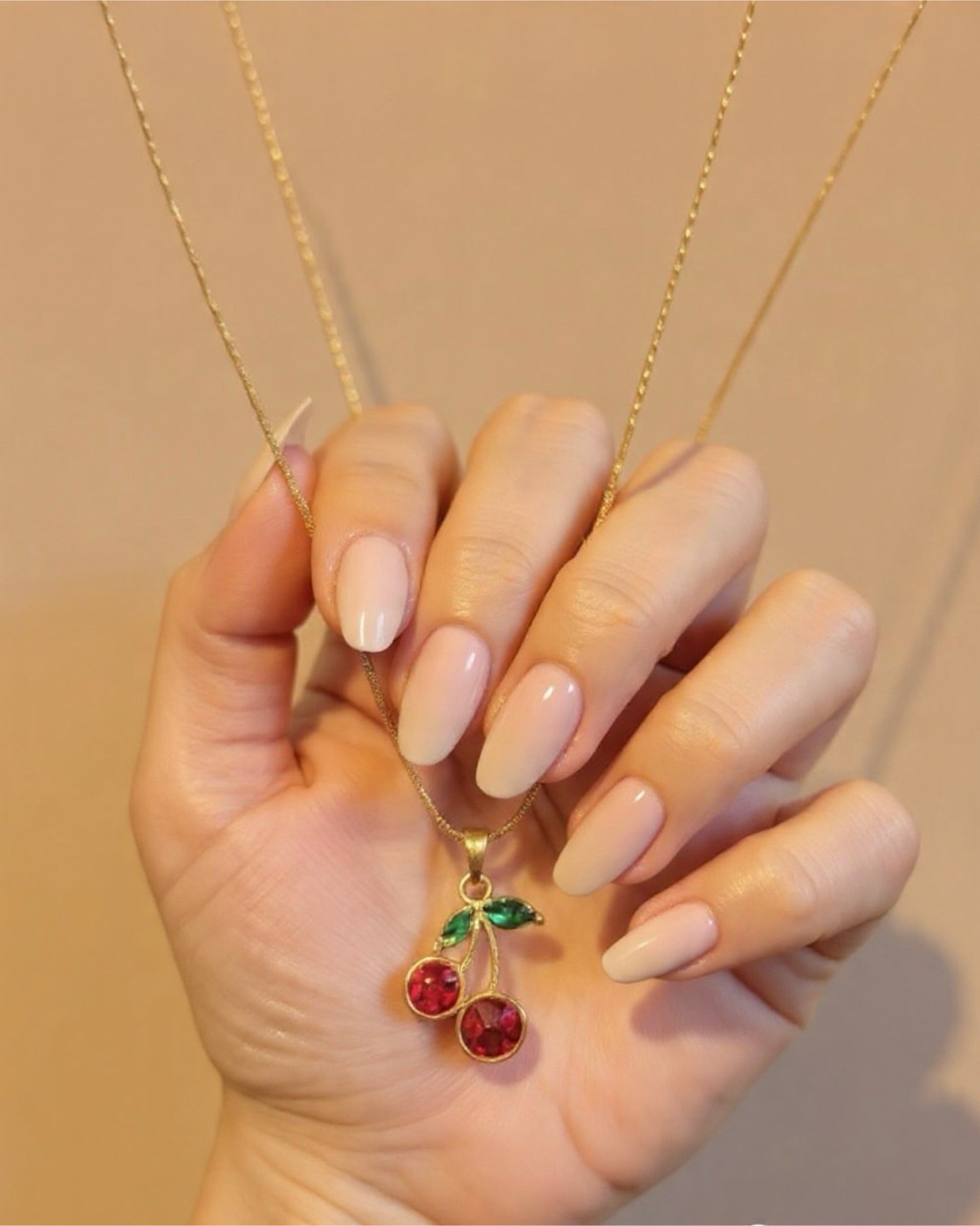 Cherry Pendant Chain Necklace For Women