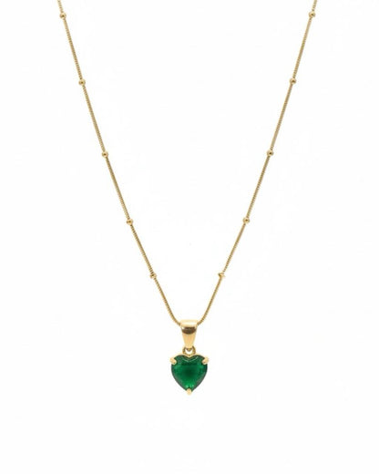 Green Heart Cut Zircon Chain Necklace