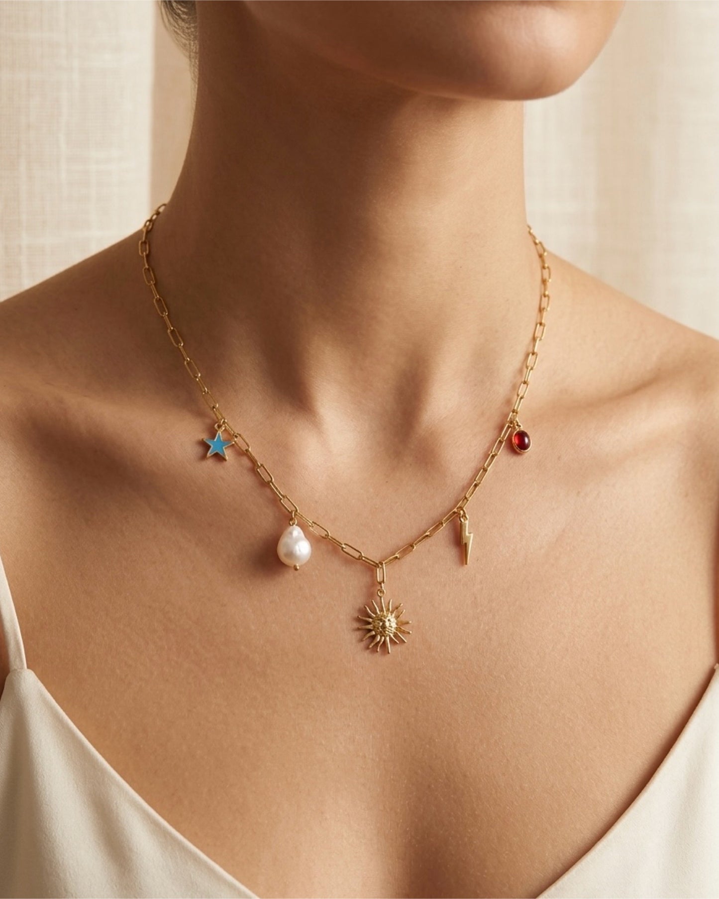 Summer-Themed Charm Necklace