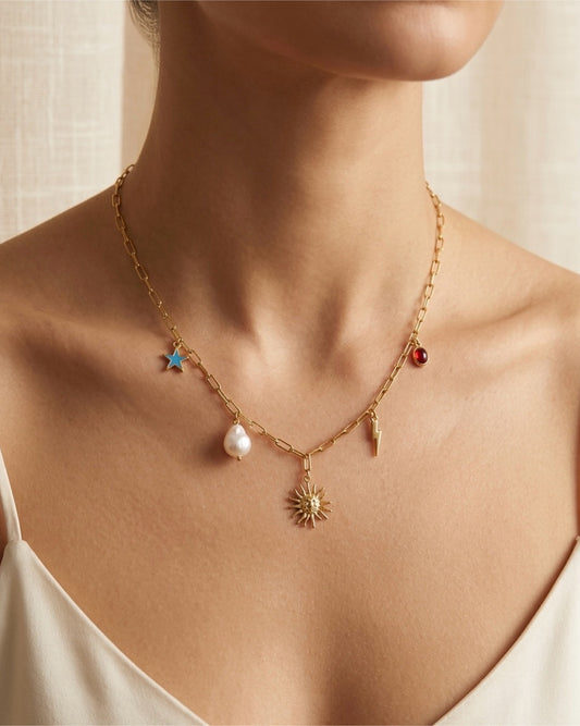 Summer-Themed Charm Necklace